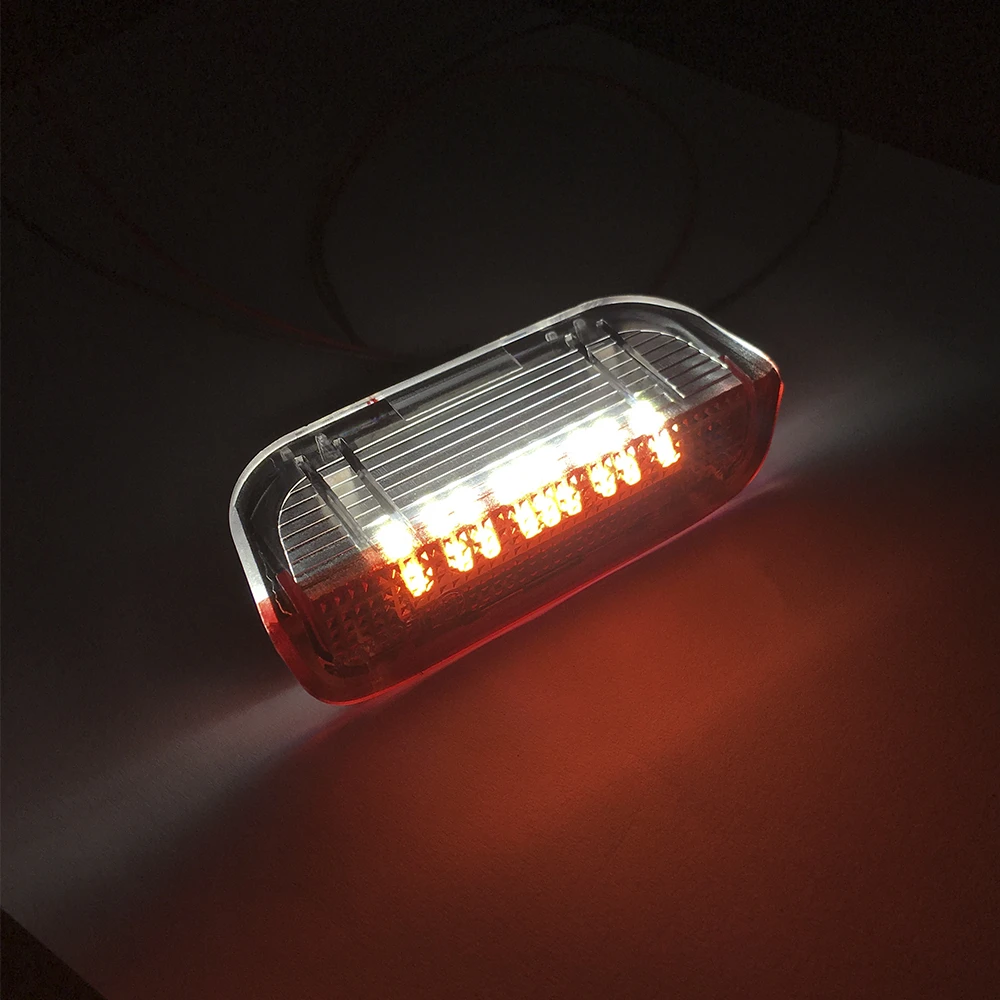 QCDIN for VW Car Signal Door Light Under Door Warning Lamp Strobe Flash Warning Lights Waterproof Car Door Under Bright Lamp