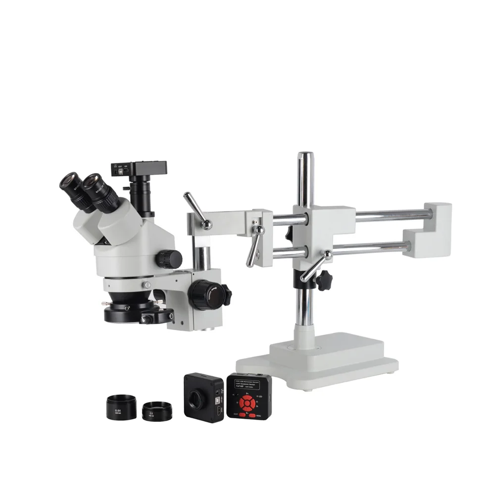 16MP HDMI usb Industry Microscope Camera 3.5X-90X Simul-Focal digital Double Boom Stand Trinocular Stereo microscope 144pc light
16MP HDMI usb Industry Microscope Camera 3.5X-90X Simul-Focal digital Double Boom Stand Trinocular Stereo microscope 144pc light