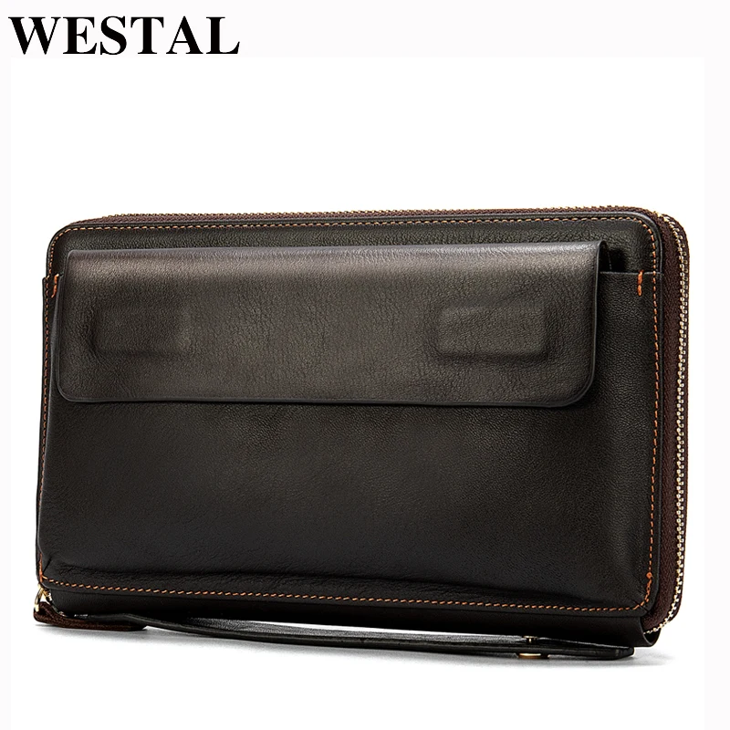 WESTAL Men's Wristlets Genuine Leather Clutch Bags Zip Knucklebox Fashion Evening Bags Large Capacity Wristlets with handle 9043
WESTAL Men's Wristlets Genuine Leather Clutch Bags Zip Knucklebox Fashion Evening Bags Large Capacity Wristlets with handle 9043