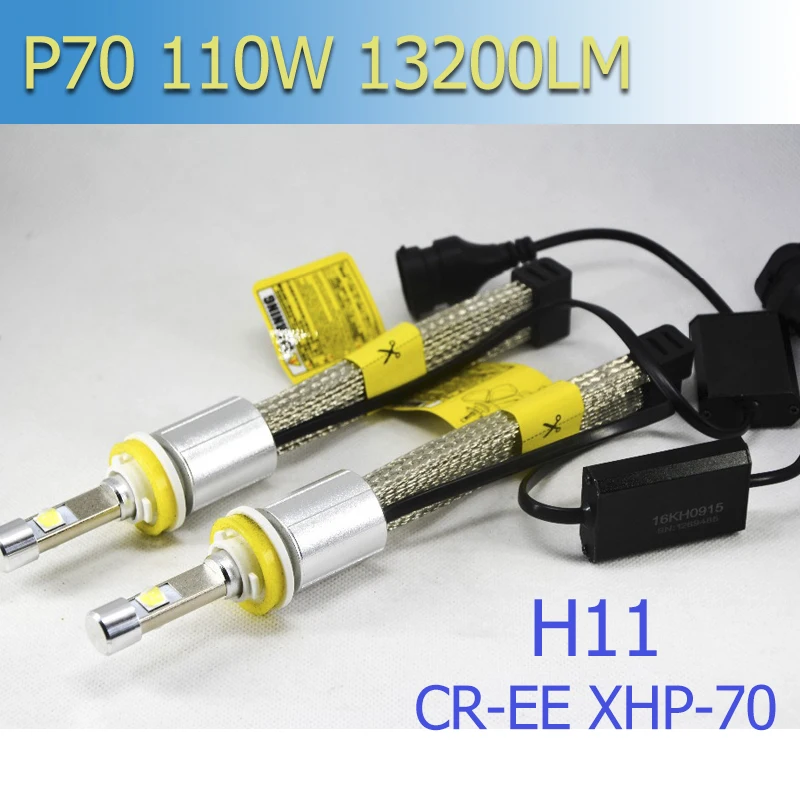 Fanless waterproof no-polar play&plug 1 set CR-EE XHP70 P70 110W 13200lm H4 H8 H9 H11 9005 9006 H7 LED cars headlight with 6000k
Fanless waterproof no-polar play&plug 1 set CR-EE XHP70 P70 110W 13200lm H4 H8 H9 H11 9005 9006 H7 LED cars headlight with 6000k