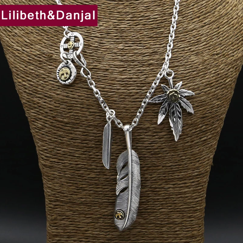 Ethnic Feather Eagle Maple leaf Chain Necklace Pendant 100% Real 925 Sterling Silver Women Men Necklace dubai jewelry sets S01
Ethnic Feather Eagle Maple leaf Chain Necklace Pendant 100% Real 925 Sterling Silver Women Men Necklace dubai jewelry sets S01