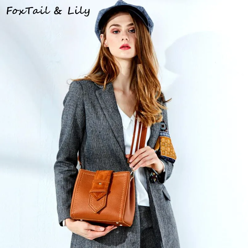 FoxTail & Lily Luxury Women Genuine Leather Bucket Handbags Small Shoulder Messenger Bag Summer New Fashion Mini Crossbody Bags
FoxTail & Lily Luxury Women Genuine Leather Bucket Handbags Small Shoulder Messenger Bag Summer New Fashion Mini Crossbody Bags