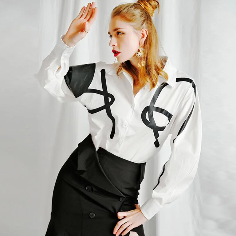 SONDR Print Geometric Women's Shirt Blouse Loose Lantern Sleeve Single Breasted Tops Female 2019 Summer Casual Fashion
SONDR Print Geometric Women's Shirt Blouse Loose Lantern Sleeve Single Breasted Tops Female 2019 Summer Casual Fashion