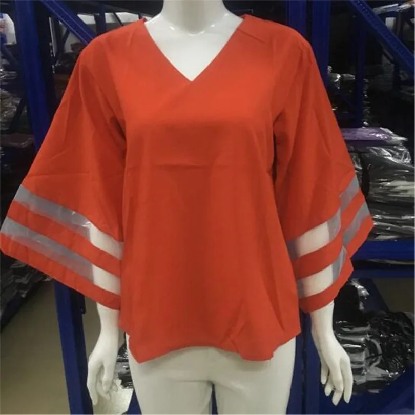 Casual Blouses Summer Plus Size Shirt 5XL Mesh Patchwork Shirts Women Blouse V Neck Flared Sleeves Loose Street Tops
Casual Blouses Summer Plus Size Shirt 5XL Mesh Patchwork Shirts Women Blouse V Neck Flared Sleeves Loose Street Tops