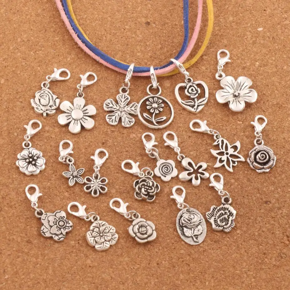 19Pcs Flower Metal Charm Bead 19styles Floating Lobster Claw Clasp Antique Silver CM55
19Pcs Flower Metal Charm Bead 19styles Floating Lobster Claw Clasp Antique Silver CM55