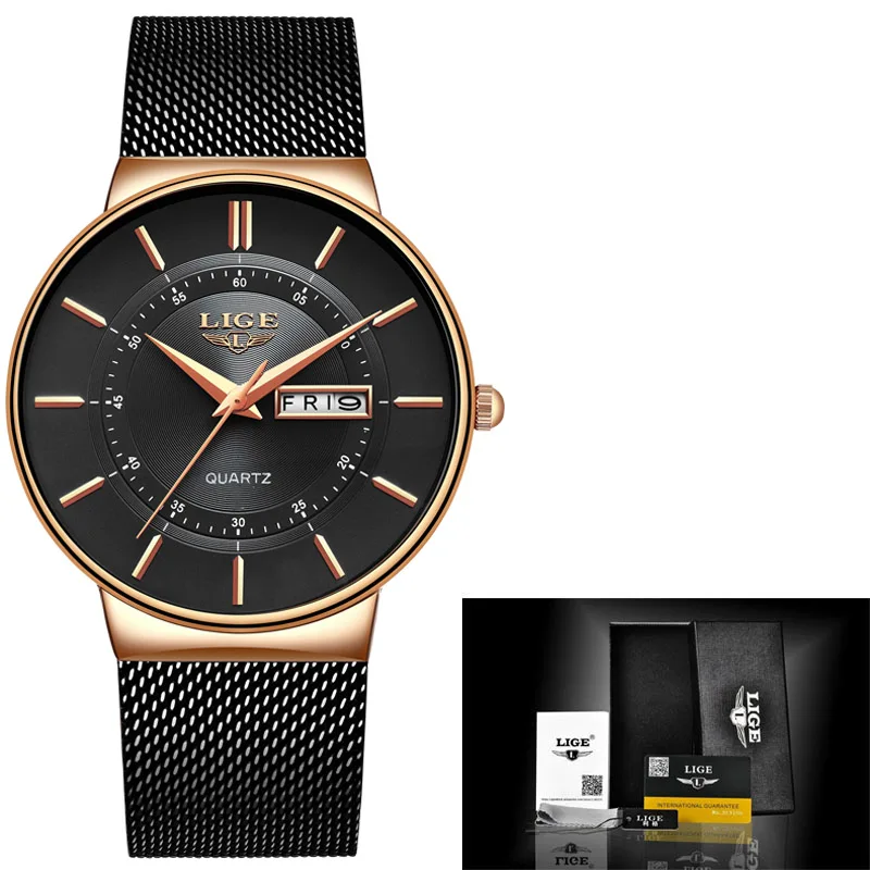 LIGE Mens Watches Gift Top Brand Luxury Waterproof Wrist Watch Ultra Thin Date Quartz Watch For Men Sport Clock Erkek Kol Saati
LIGE Mens Watches Gift Top Brand Luxury Waterproof Wrist Watch Ultra Thin Date Quartz Watch For Men Sport Clock Erkek Kol Saati