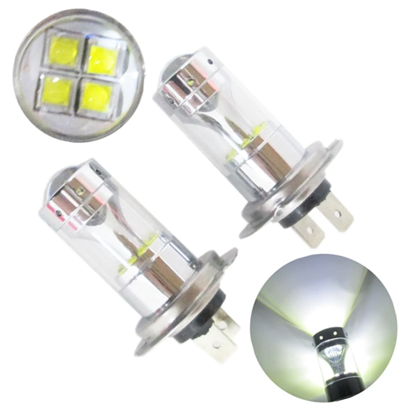 2pcs Super Bright 60W XBD Chip 12SMD H7 CANBUS LED Bulbs car High Beam/Daytime Running Lights/ Fog Lamps 6000K DC12V-24V | Автомобили и