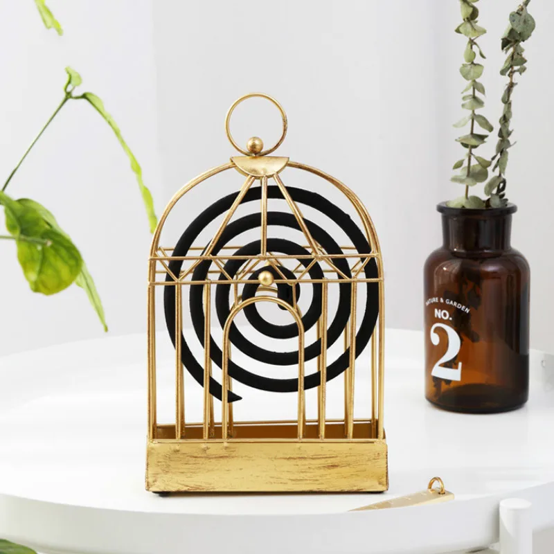 Retro Old Gold Mosquito Incense Rack bird cage craft Mosquito Coil Metal Iron For Home Decoration Accessories Vintage Home Decor
Retro Old Gold Mosquito Incense Rack bird cage craft Mosquito Coil Metal Iron For Home Decoration Accessories Vintage Home Decor