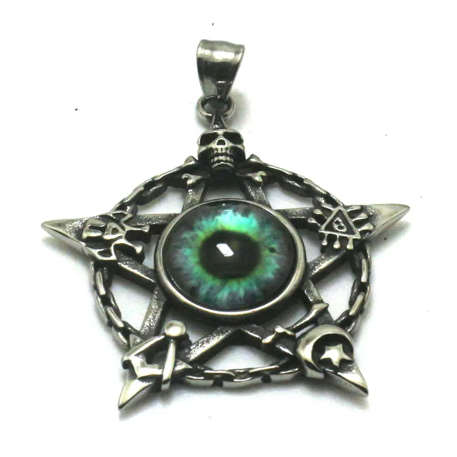 Cool Green Stone Eye Seal Pendant 316L Stainless Steel Skull Moon Star Seal Great or Best Gift For Friend
Cool Green Stone Eye Seal Pendant 316L Stainless Steel Skull Moon Star Seal Great or Best Gift For Friend
