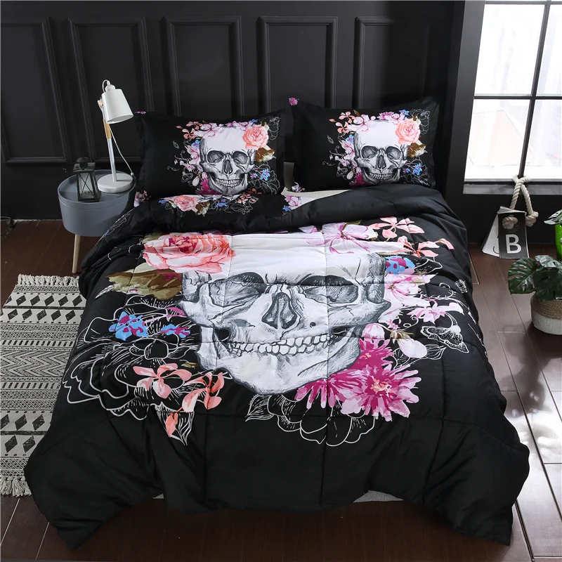 Sugar Skull Thin Quilted Comforter Set 200*230cm 230*230cm Quilt with Pillowcase Gothic Horror Home Textiles
Sugar Skull Thin Quilted Comforter Set 200*230cm 230*230cm Quilt with Pillowcase Gothic Horror Home Textiles