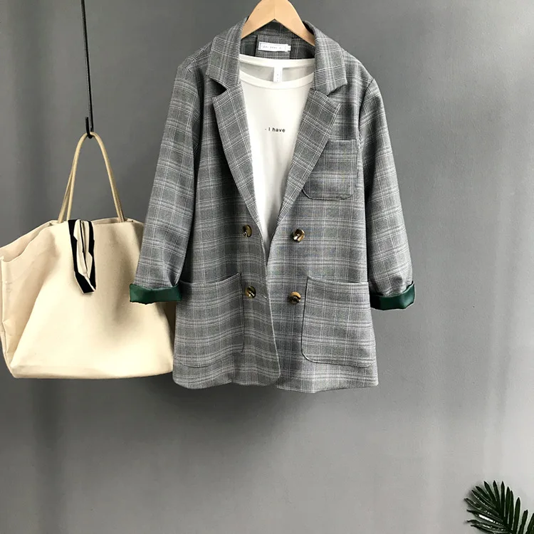 Yauamdb Women Blazer Spring Autumn M-l Female Plaid Blazer Ladies Double Breasted Pockets Slim Jacket Loose Long Coat Ly93
Yauamdb Women Blazer Spring Autumn M-l Female Plaid Blazer Ladies Double Breasted Pockets Slim Jacket Loose Long Coat Ly93