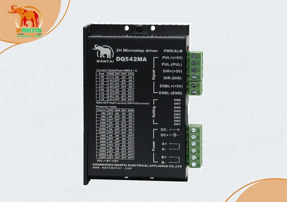 Best Selling! Wantai Stepper Motor Driver DQ542MA 4.2A 50V 128micro CNC Router Engraving Grind Foam For Nema11 16 17 23 motor
Best Selling! Wantai Stepper Motor Driver DQ542MA 4.2A 50V 128micro CNC Router Engraving Grind Foam For Nema11 16 17 23 motor
