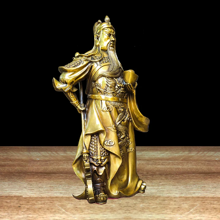 SHUN латунь выберите Размер Медный Бог статуя украшения Wu Caishen Yuanbao Guan Yu Erye