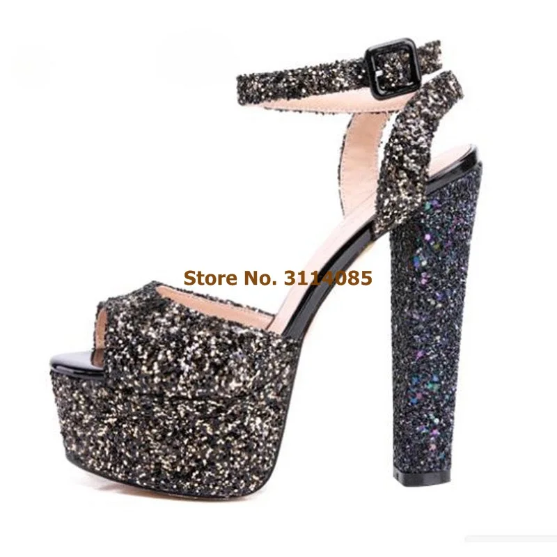 Women High End Blue Sequined Sandals Chunky Heels Bling Bling Platform Dress Shoes Ankle Buckle Strap Wedding Pumps Dropaship
Women High End Blue Sequined Sandals Chunky Heels Bling Bling Platform Dress Shoes Ankle Buckle Strap Wedding Pumps Dropaship