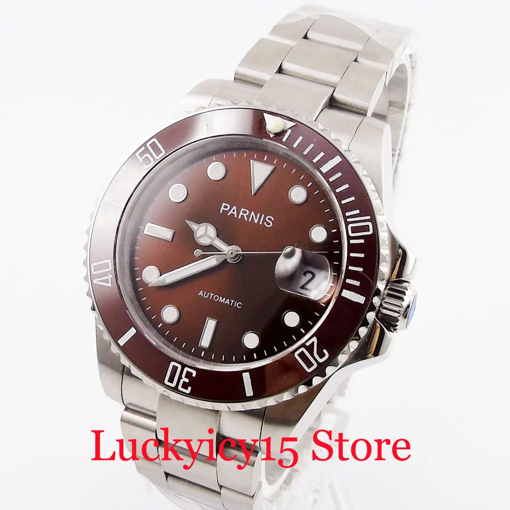 PARNIS Brand High Quality Mechanical Men's Watch Sapphire Crystal 40mm Auto Date Stainless Steel Bracelet Clasp
PARNIS Brand High Quality Mechanical Men's Watch Sapphire Crystal 40mm Auto Date Stainless Steel Bracelet Clasp