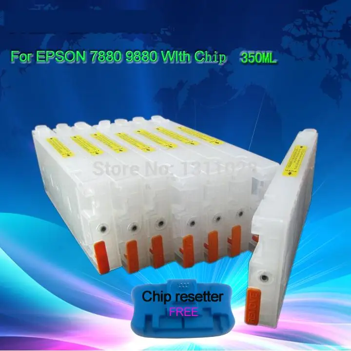 INK WAY Stylus Pro 7880 9880 Empty Refillable Ink Cartridges(300ML for each one) with 1pcs chip resetter , 8 PCS 1 SET
INK WAY Stylus Pro 7880 9880 Empty Refillable Ink Cartridges(300ML for each one) with 1pcs chip resetter , 8 PCS 1 SET