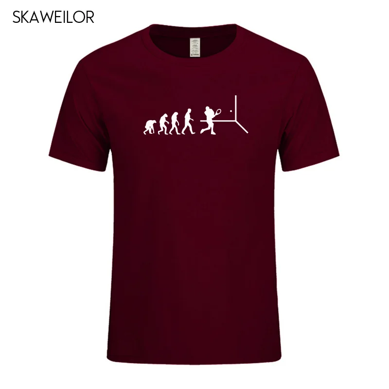 Мужская футболка с забавным принтом Evolution Of Squash Player летняя модная брендовая