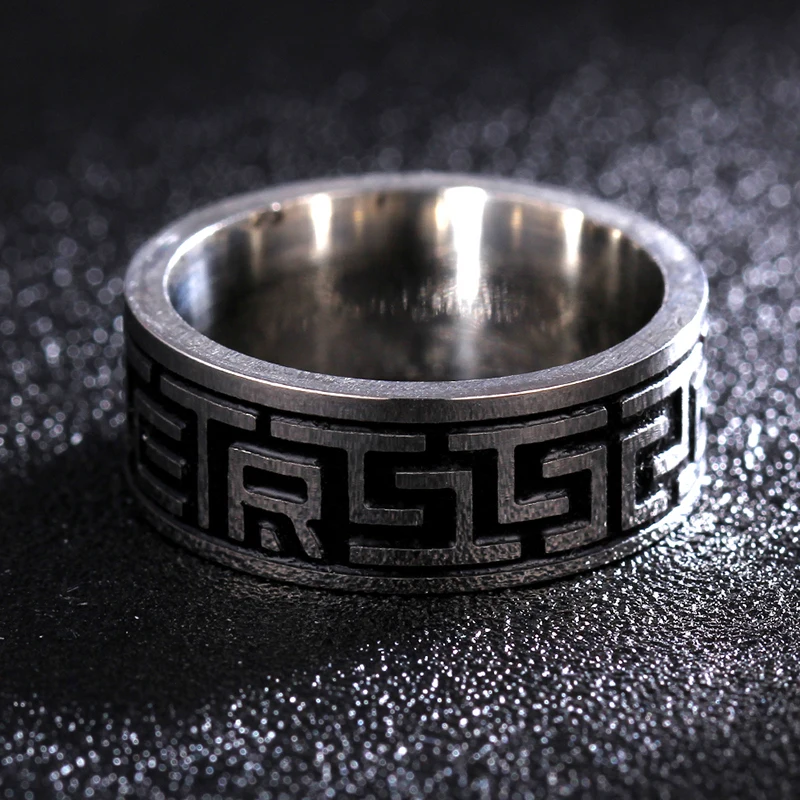 Vintage 316L Stainless Steel Ring for Men And Women Never Fade Power Lucky &quotOm Mani Padme Hum" Sanskrit Buddhist Mantra | Украшения