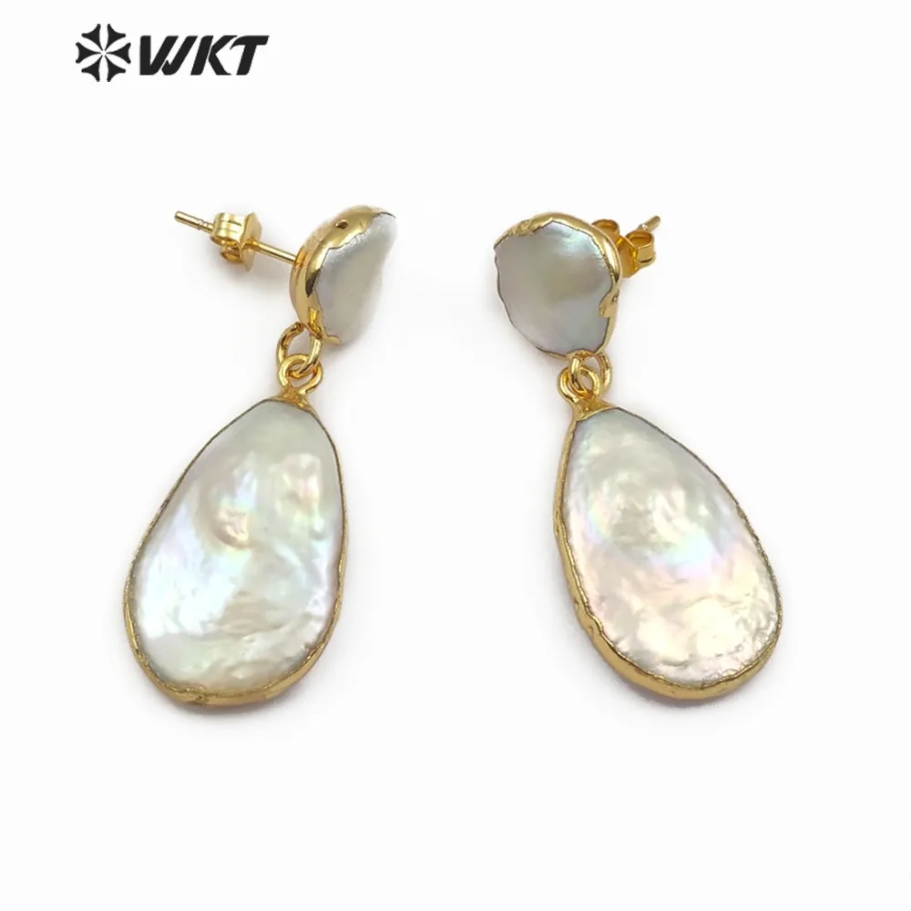 WT-E489 Natural Freshwater Pearl In Teardrop Shape Earring White Pearl Jewelry With Gold Electroplated Bridal Pearl Drop Earring
WT-E489 Natural Freshwater Pearl In Teardrop Shape Earring White Pearl Jewelry With Gold Electroplated Bridal Pearl Drop Earring