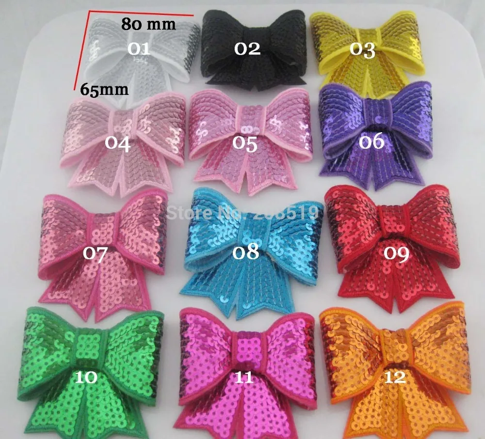 FZ0039 sequined Bow Knot Applique 80mm*65mm 48pcs mix colors Embroideried Sequin Ribbons
FZ0039 sequined Bow Knot Applique 80mm*65mm 48pcs mix colors Embroideried Sequin Ribbons