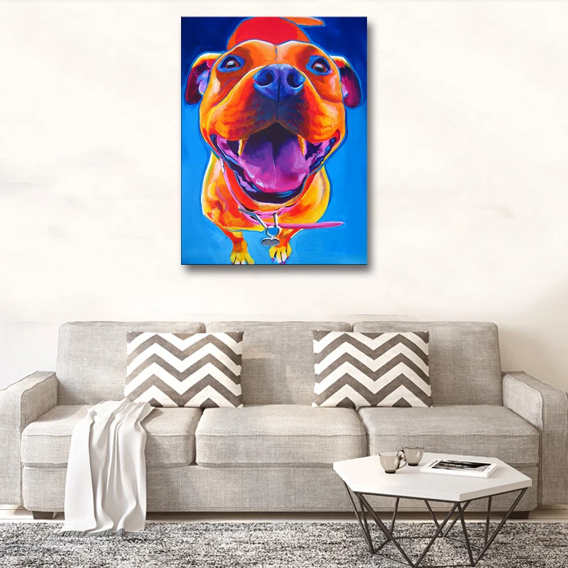 Hand Painted Cute Colorful Pit Dog Wall Art Animal Canvas Paintings 3D Texture Oil Painting Modern Abstract Wall Decor room
Hand Painted Cute Colorful Pit Dog Wall Art Animal Canvas Paintings 3D Texture Oil Painting Modern Abstract Wall Decor room