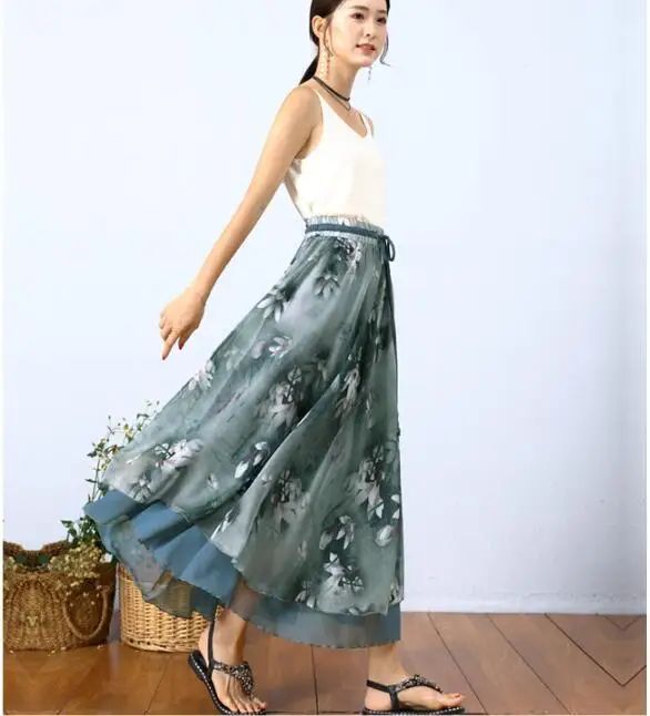 Fashion Long Floral Skirts Womens Holiday Beach Boho Skirt Summer Long Skirts Elegant Ladies Maxi Chiffon Big Swing Skirt
Fashion Long Floral Skirts Womens Holiday Beach Boho Skirt Summer Long Skirts Elegant Ladies Maxi Chiffon Big Swing Skirt