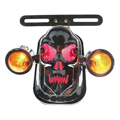 Chrome Skull Tail Light Turn Signal For Harley Deluxe Springer Classic Bobber FL
Chrome Skull Tail Light Turn Signal For Harley Deluxe Springer Classic Bobber FL