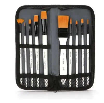 Painting supplies,10 nylon-wool water-color painting pen-containing brush cloth-brush set
Painting supplies,10 nylon-wool water-color painting pen-containing brush cloth-brush set