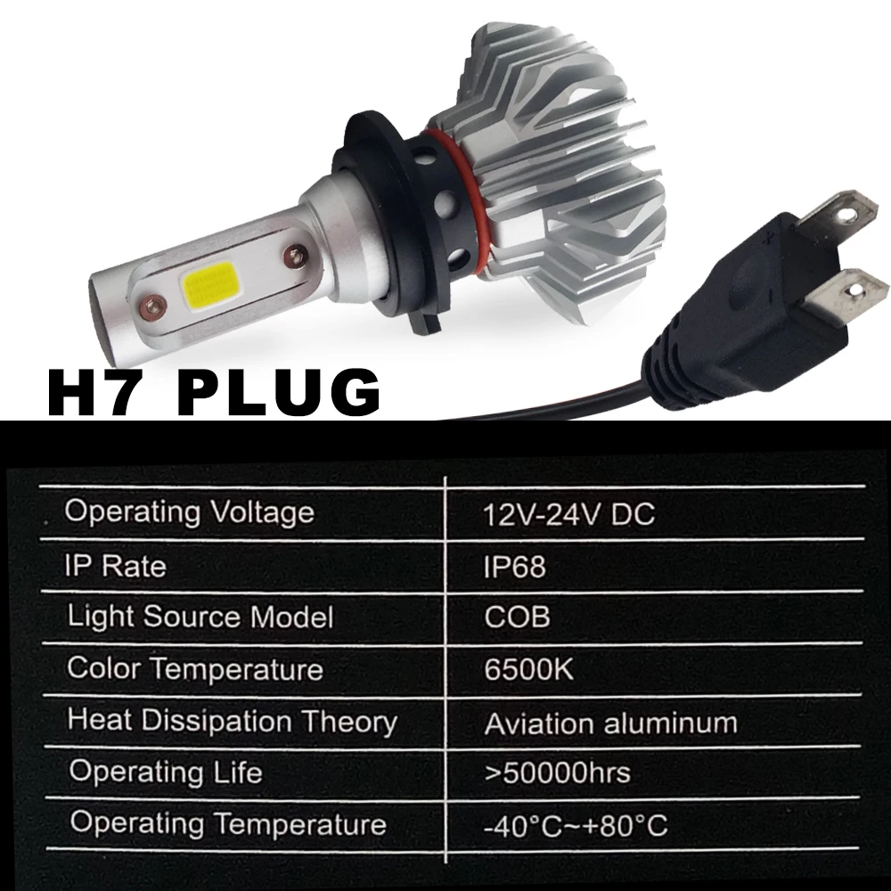 Светодиодные фары CO LIGHT H7 автомобильные с одним лучом 30 Вт 60 12 24 В для