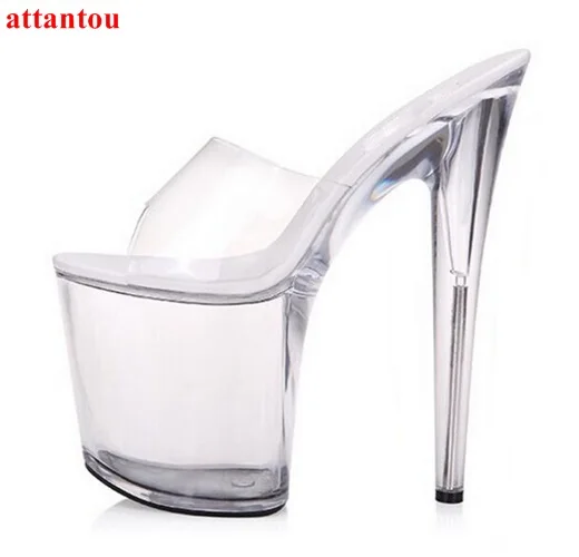 2017 woman shoes PVC summer slipper 20CM transparent high heels platform heel wedding party casual shoes female dress shoes 43
2017 woman shoes PVC summer slipper 20CM transparent high heels platform heel wedding party casual shoes female dress shoes 43