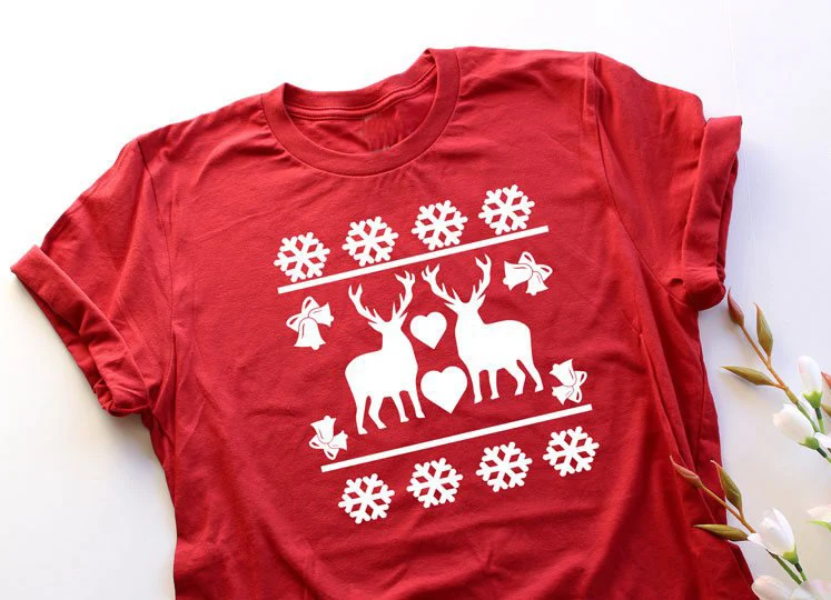 Christmas Reindeer T Shirt Unisex Tee Family Reunion Ugly Christmas Customizable funny slow graphic women fashion red shirt top
Christmas Reindeer T Shirt Unisex Tee Family Reunion Ugly Christmas Customizable funny slow graphic women fashion red shirt top