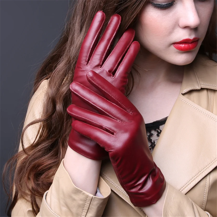 High Quality Genuine Leather Gloves Winter Women New Warm Plus Velvet Sheepskin Gloves Thickened Driving Leather Gloves ST-008-5
High Quality Genuine Leather Gloves Winter Women New Warm Plus Velvet Sheepskin Gloves Thickened Driving Leather Gloves ST-008-5