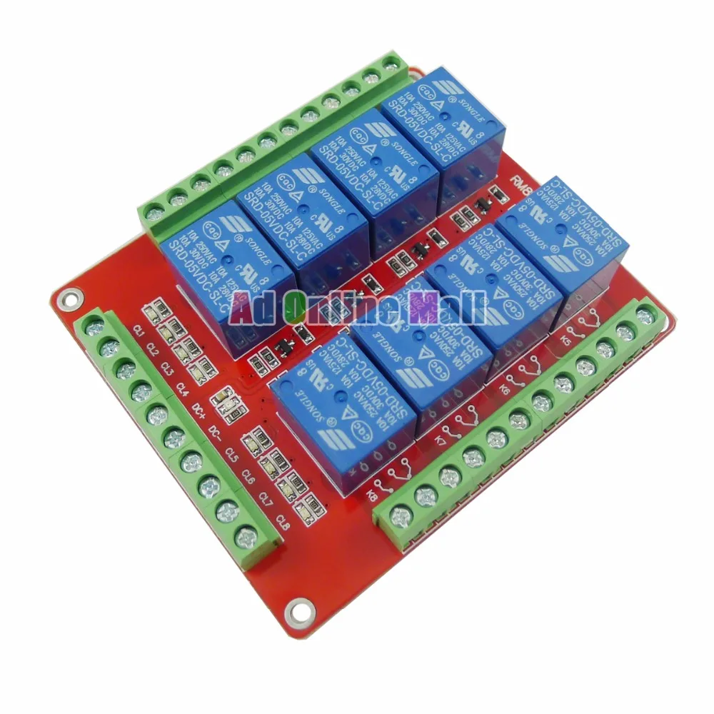 5 шт./лот 8 канальный релейный модуль В канальное реле для Arduino Mega2560 Nano 3 0 UNO R3 board