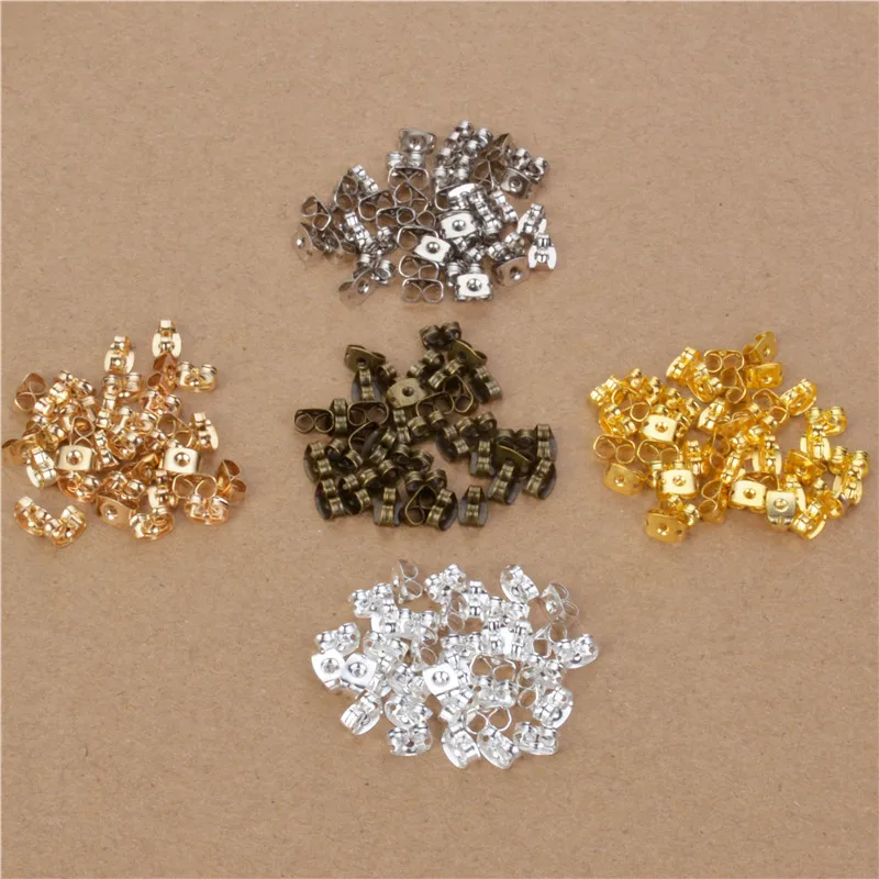 100pcs Metal Earring Backs Bullet Stoppers Earnuts Stud Earring Plugs Gold Silver Findings DIY Jewerly Components
100pcs Metal Earring Backs Bullet Stoppers Earnuts Stud Earring Plugs Gold Silver Findings DIY Jewerly Components