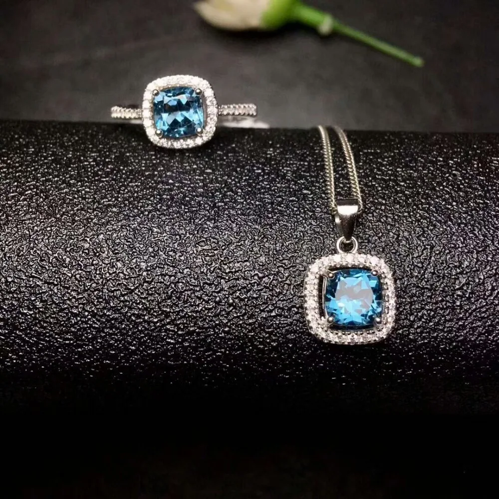 KJJEAXCMY boutique jewels 925 pure silver inlaid Blue Topaz Pendant + Necklace + ring set of ladies jewelry.
KJJEAXCMY boutique jewels 925 pure silver inlaid Blue Topaz Pendant + Necklace + ring set of ladies jewelry.