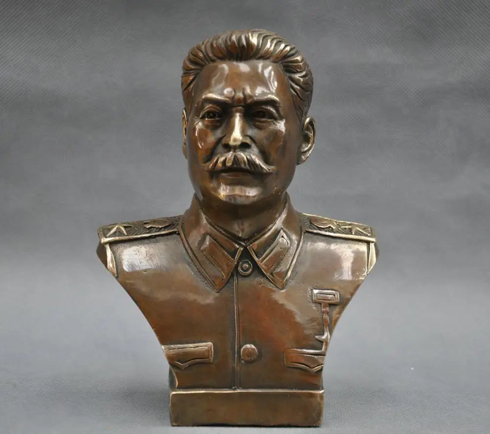 Сборный российский лидер Иосиф Сталин Бюст Бронзовая статуя 6" | Дом и сад