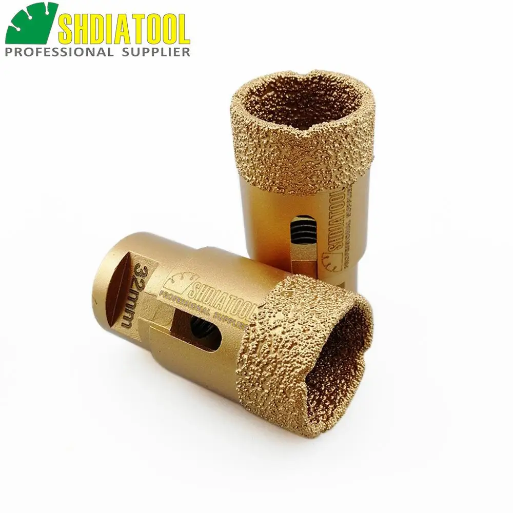SHDIATOOL 2pcs Diameter 32mm Vacuum Brazed Diamond Drilling Core Bits with 15MM M14 Hole Saw Granite Marble Ceramic Drill Bits
SHDIATOOL 2pcs Diameter 32mm Vacuum Brazed Diamond Drilling Core Bits with 15MM M14 Hole Saw Granite Marble Ceramic Drill Bits