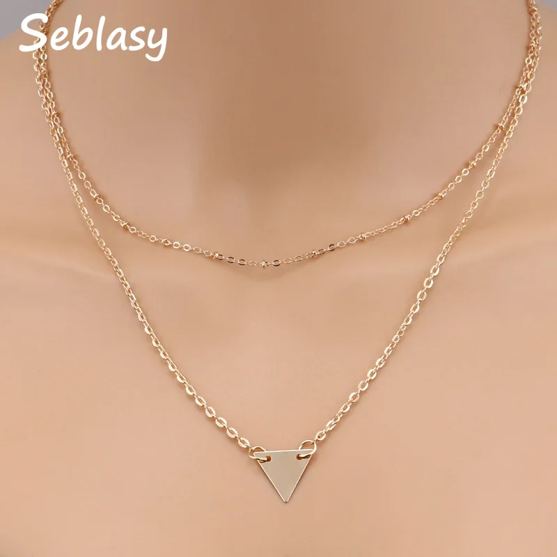 Seblasy Simple Style Punk Gold Color Double Layer Tiny Sequins Triangle Necklaces & Pendants for Women Jewelry Accessories
Seblasy Simple Style Punk Gold Color Double Layer Tiny Sequins Triangle Necklaces & Pendants for Women Jewelry Accessories