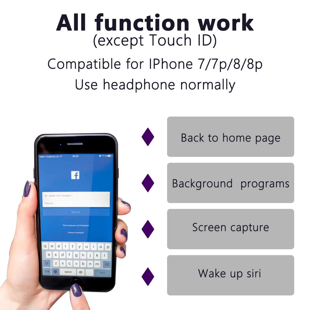 Универсальная домашняя кнопка для IPhone 7 Plus 8 с функцией возврата сенсорного
