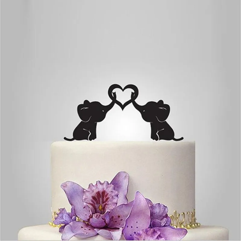 Personalized Cute Elephants Silhouette Wedding Cake Topper with Heart Cake Toppers Wedding Decoration for Bride and Groom Favors
Personalized Cute Elephants Silhouette Wedding Cake Topper with Heart Cake Toppers Wedding Decoration for Bride and Groom Favors