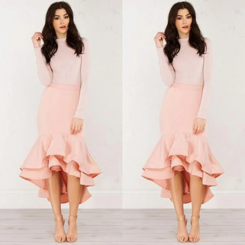 Customize Elegant Pink Women Plus Size Mermaid Skirts Zipper Waist Two Layers Ruffles Tea Length Female Summer Party Skirts
Customize Elegant Pink Women Plus Size Mermaid Skirts Zipper Waist Two Layers Ruffles Tea Length Female Summer Party Skirts