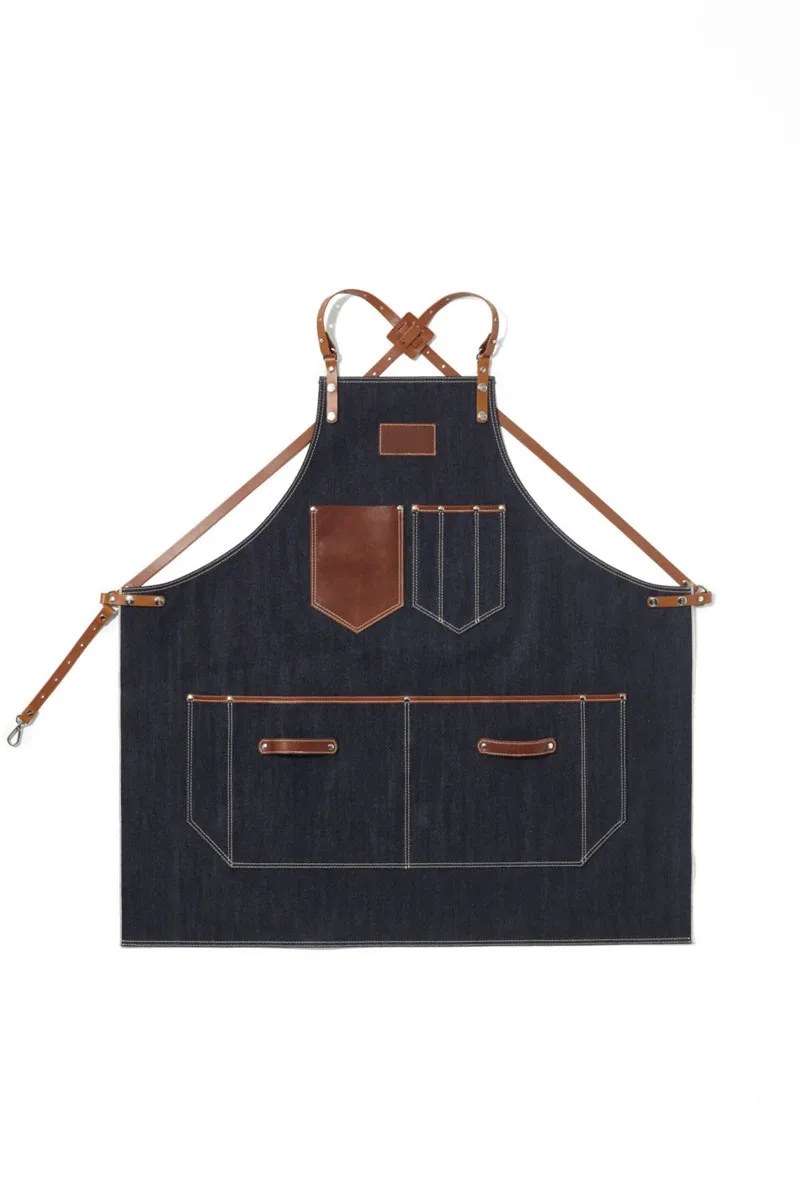 Denim Kitchen Cooking Apron with Adjustable Cotton Strap Large Pockets Blue Barista Men and Women Homewear
Denim Kitchen Cooking Apron with Adjustable Cotton Strap Large Pockets Blue Barista Men and Women Homewear