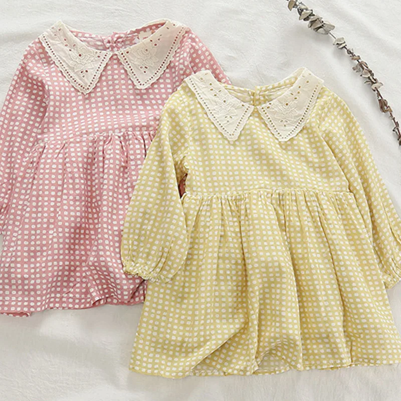 2019 Autumn Lovely Girl Princess Dress Children Clothes Baby Lace Embroidery Collar Plaid Tutu Dress For 2-7Y Kids Elegant Dress
2019 Autumn Lovely Girl Princess Dress Children Clothes Baby Lace Embroidery Collar Plaid Tutu Dress For 2-7Y Kids Elegant Dress