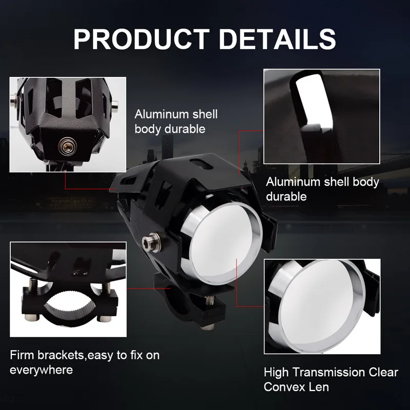 Safego 1pcs 10W 2'' Led Motorcycle Headlight Spot Beam Waterproof For Moto Vehicle Led Lamp 12V 24V 800LM 6000-6500K White
Safego 1pcs 10W 2'' Led Motorcycle Headlight Spot Beam Waterproof For Moto Vehicle Led Lamp 12V 24V 800LM 6000-6500K White