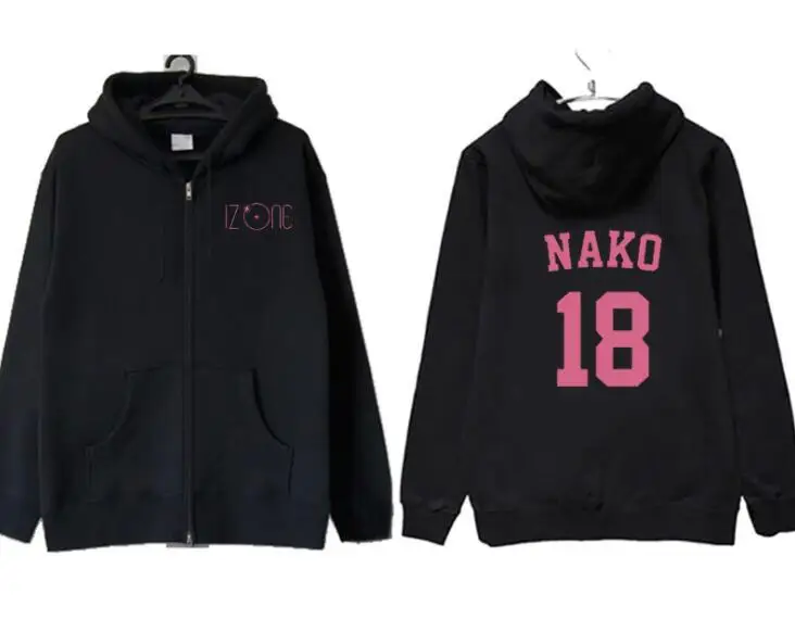 Kpop izone member name printing black/grey zipper hoodie jacket unisex autumn winter fleece loose zipper sweatshirt
Kpop izone member name printing black/grey zipper hoodie jacket unisex autumn winter fleece loose zipper sweatshirt