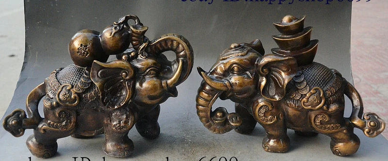12" China fengshui animal bronze wealth money yuanbao gourd Elephant statue pair
12" China fengshui animal bronze wealth money yuanbao gourd Elephant statue pair