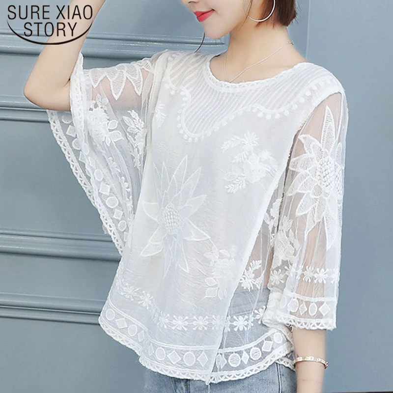 Korean Fashion Women shirt Batwing sleeve Mesh embroidery Tops Casual Summer Loose Lace blouse blusa feminina 4012 50
Korean Fashion Women shirt Batwing sleeve Mesh embroidery Tops Casual Summer Loose Lace blouse blusa feminina 4012 50