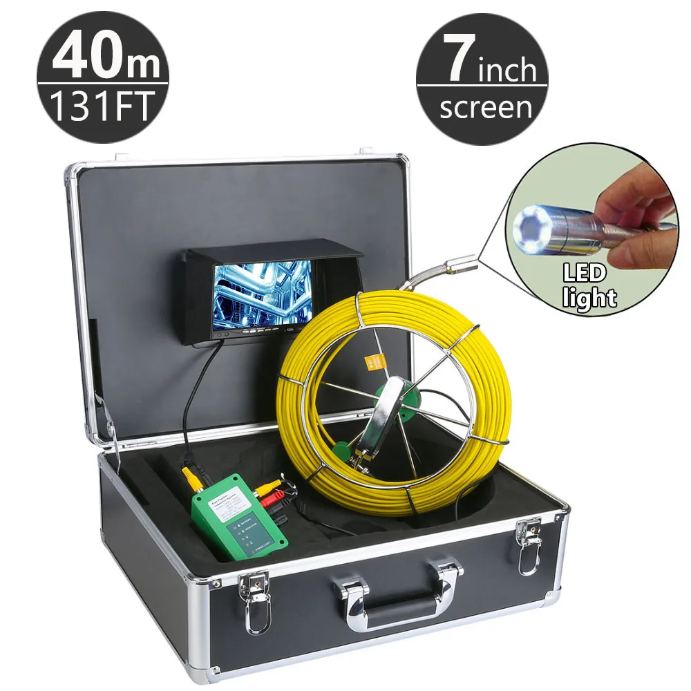 40M/132ft Pipe Pipeline Inspection System, 7 Inch Monitor 1000 TVL Camera, Drain sewer Industrial Endoscope Snake Video Camera
40M/132ft Pipe Pipeline Inspection System, 7 Inch Monitor 1000 TVL Camera, Drain sewer Industrial Endoscope Snake Video Camera