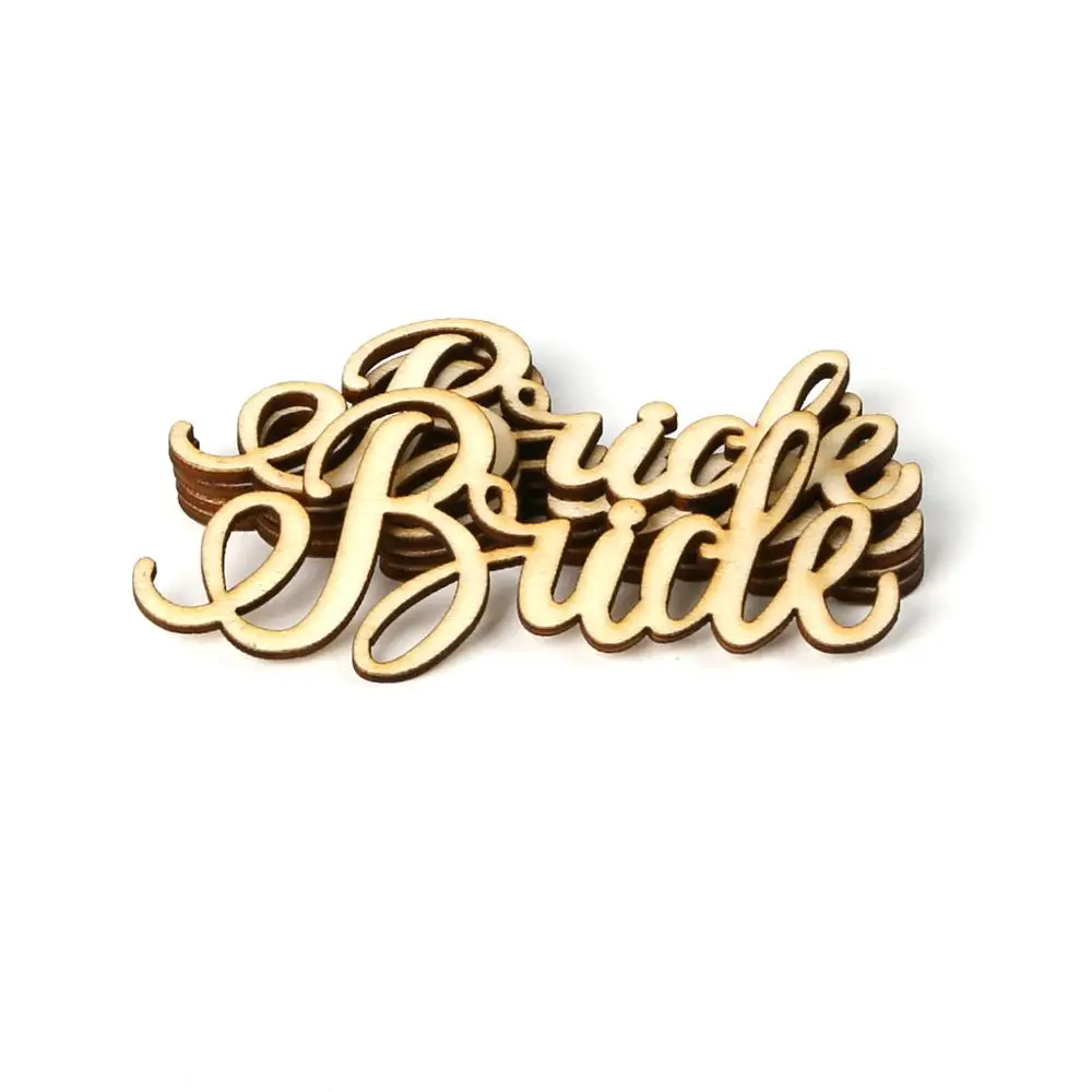 50pcs Bride(9x3.8cm) Wood Sign laser cut wooden letter alphabet letters wedding decorations
50pcs Bride(9x3.8cm) Wood Sign laser cut wooden letter alphabet letters wedding decorations