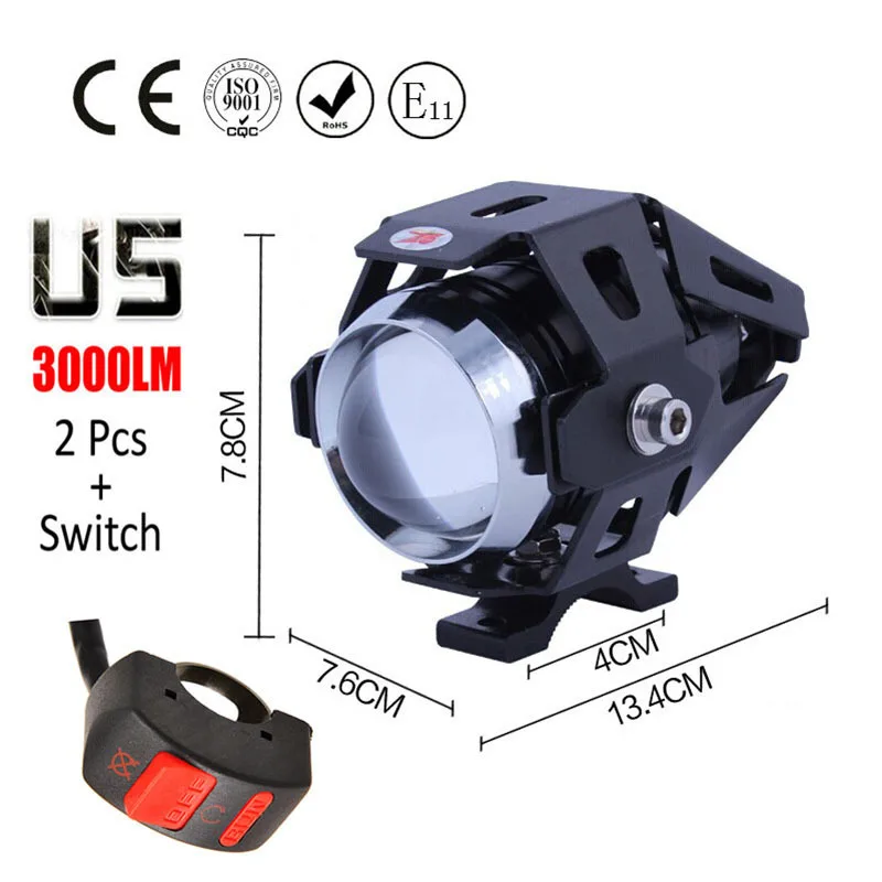 Huiermeimi 1 pair 125W Motorcycle Headlight Motorbike spotlight 3000LM Motos U5 LED Driving Spot Head Light auxiliary Lamp 2017
Huiermeimi 1 pair 125W Motorcycle Headlight Motorbike spotlight 3000LM Motos U5 LED Driving Spot Head Light auxiliary Lamp 2017